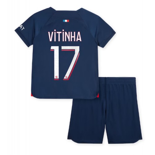 Paris Saint-Germain Vitinha Ferreira #17 Domaci Dres za djecu 2023-24 Kratak Rukav (+ Kratke hlače)